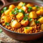 entdecke, warum diese kartoffel-linsen-pfanne mit curry durch ihre kombination aus würzigen aromen und gesunden zutaten schnell dein neues lieblingsgericht wird.