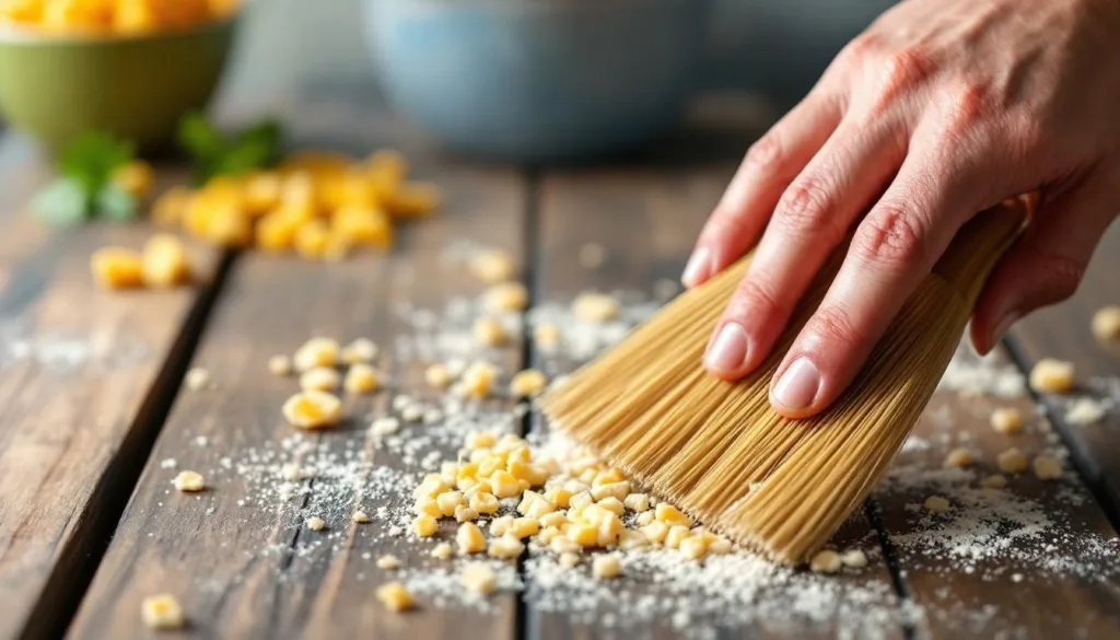 entdecken sie die vergessene geste, die ohne spray oder tuch alle krümel vom tisch mühelos entfernt – schnell, einfach und effektiv.